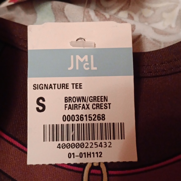 J.McLaughlin Signature Tee in Brown/Green Fairfax Crest - Picture 4 of 7